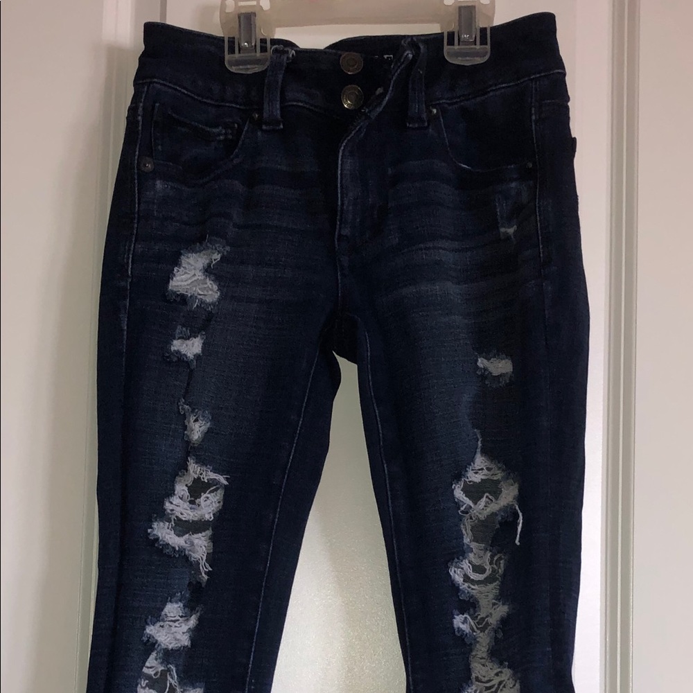 American Eagle Outfitters cropped and ripped jeans